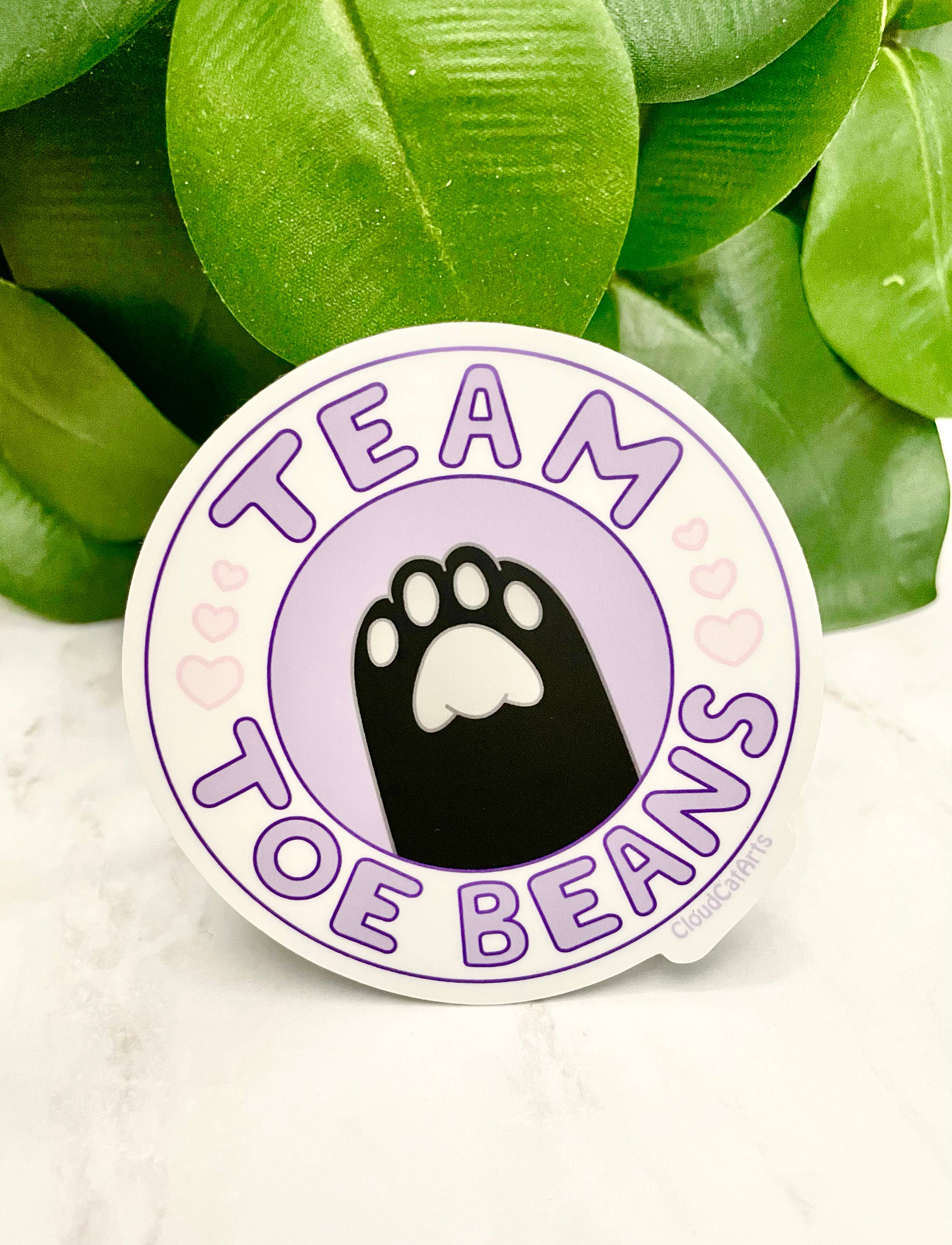 Cloud Cat Arts - Wholesale Sticker - Team Toe Beans - Cat Paw - Vinyl Sticker, weather resistant7
