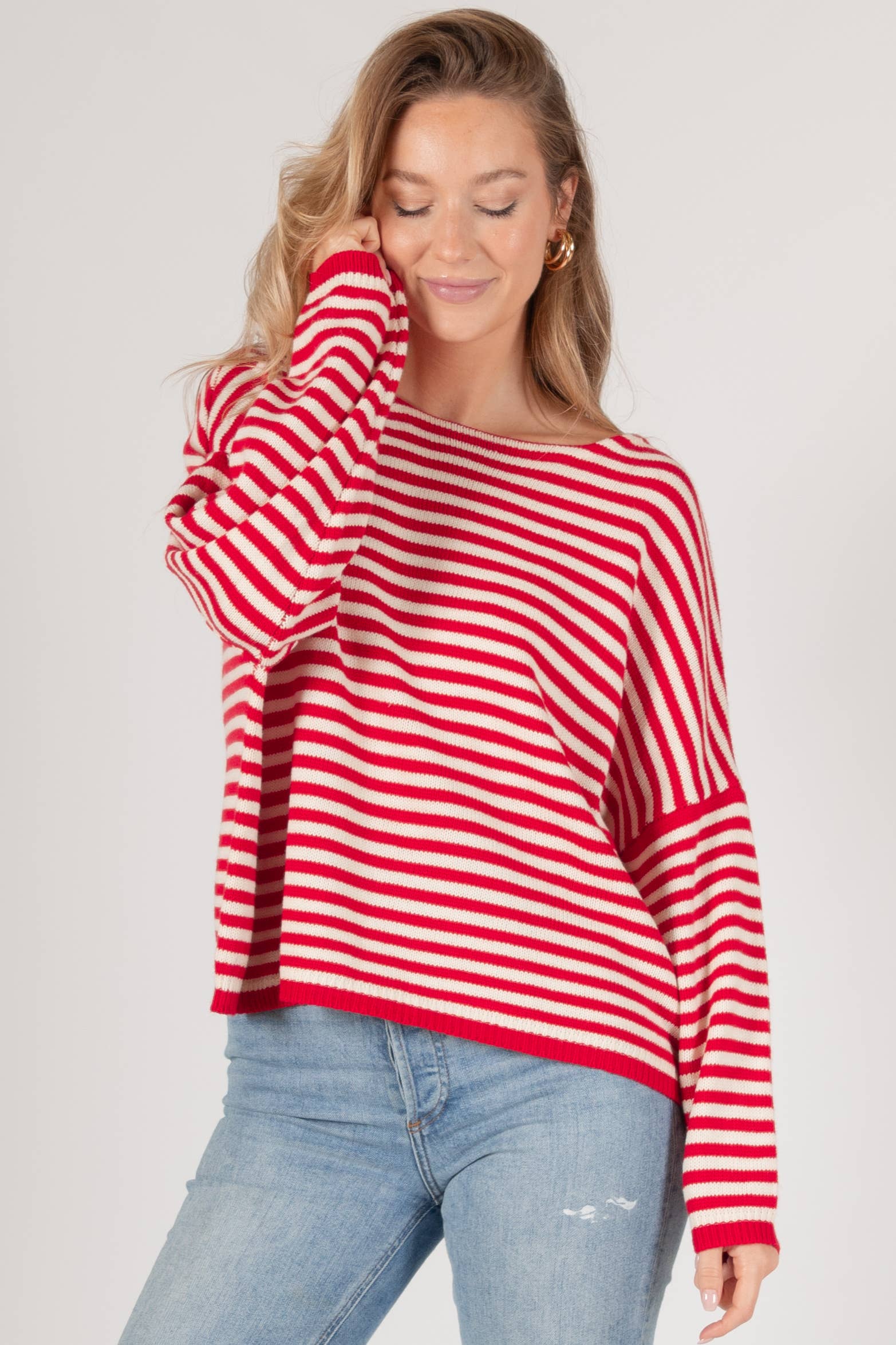 Before You Collection - Wholesale Knit Sweater - Women's - Striped T-Body Sweater25