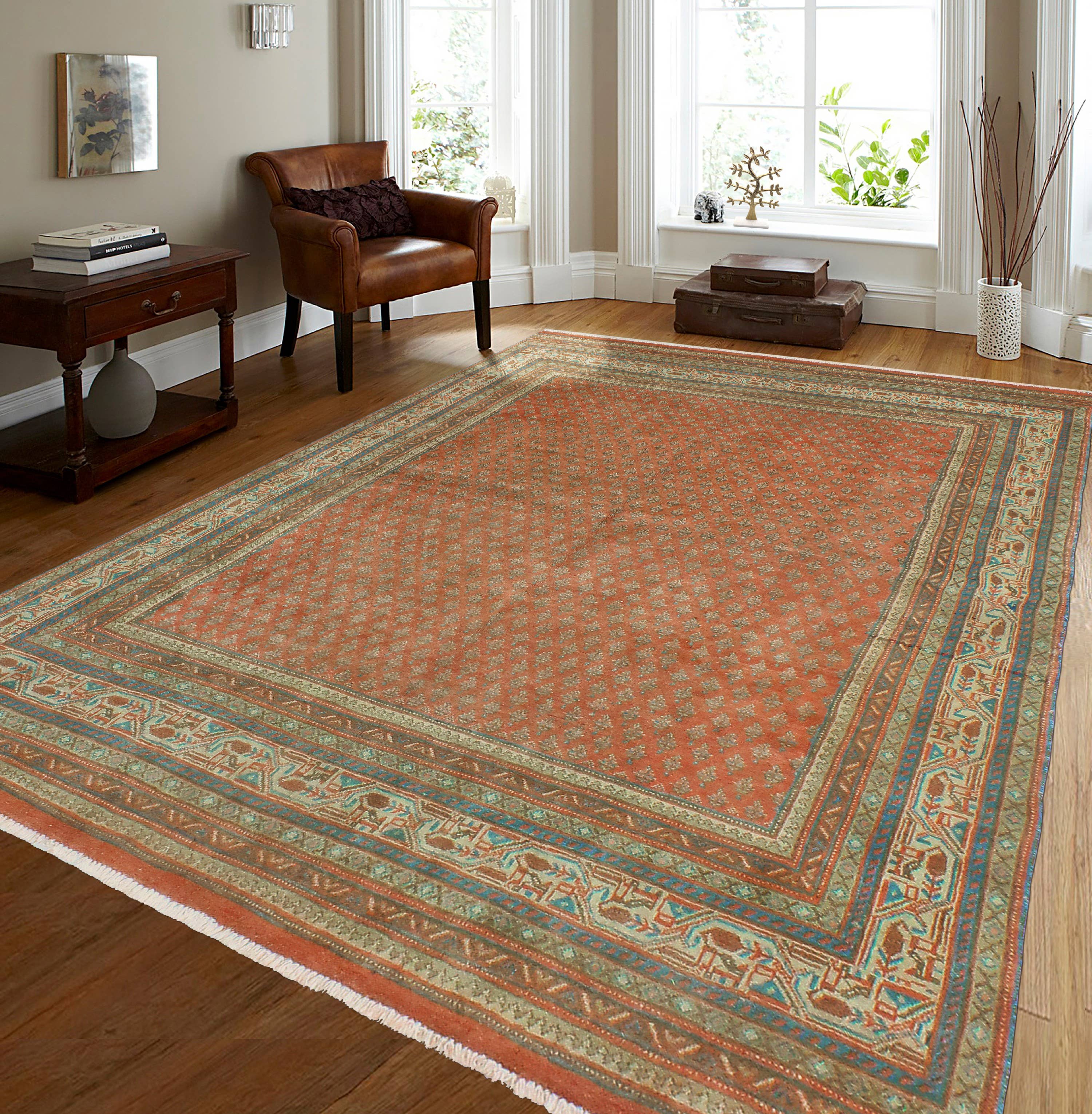 Noori Rug - Wholesale Area Rug - Fine VTG Cartere Rust/Beige Rug, 6'0" x 8'6"1