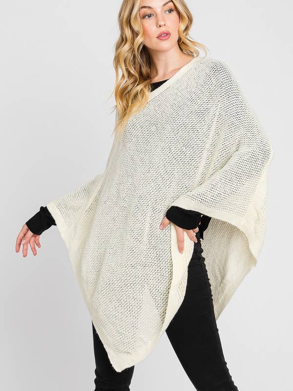 Shop Neighbors - Wholesale Poncho - Women's - SOLID LOOSE KNIT PONCHO2