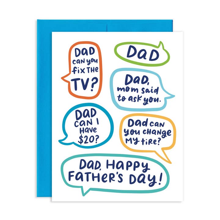 DAD Can You Talk Bubbles Greeting Card for wholesale by Grey Street Paper