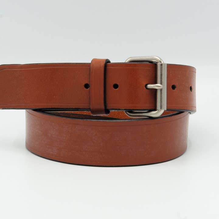 35mm Bruno Belt - Conker, English Bridle Leather for wholesale by Sfalci