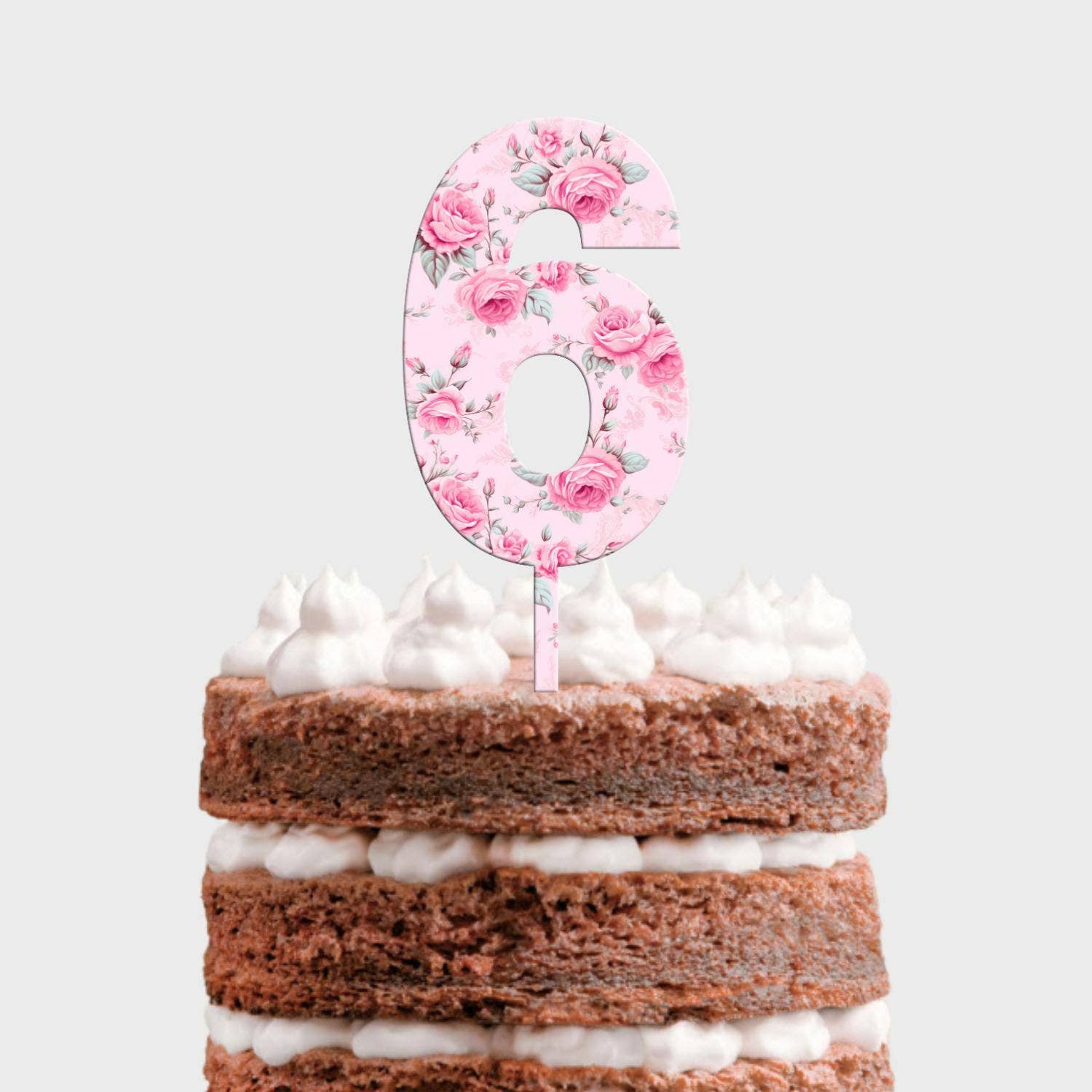 Adorei – wholesale Tårta/Cupcake Topper – Siffror (0–9) shabby rosa MDF tårtdekoration5