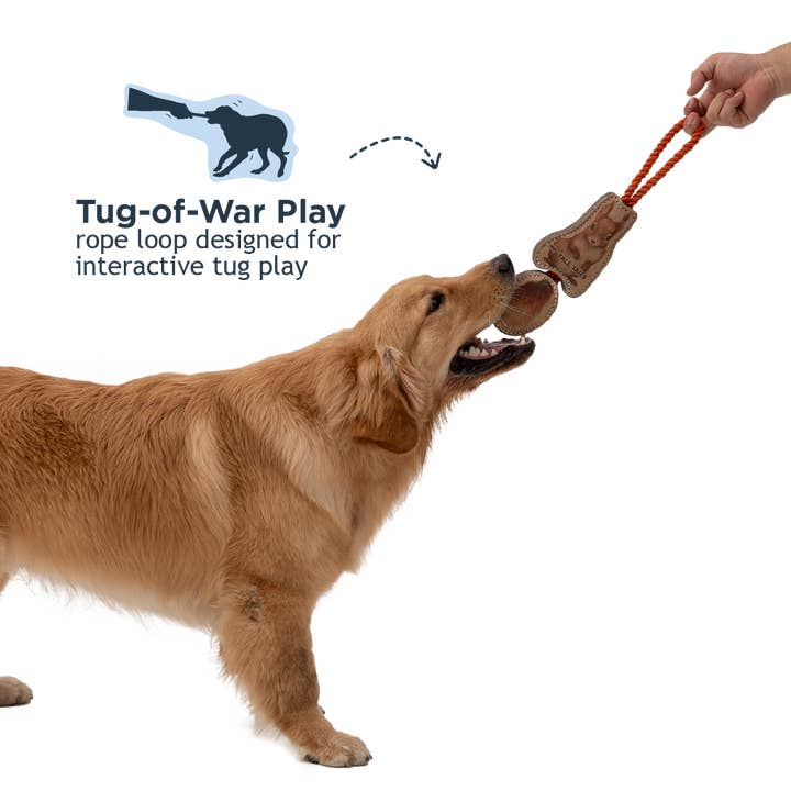 Tall Tails - Wholesale Pet Rope Toy - Dog - Natural Leather Jointed Squirrel Tug Dog Toy2