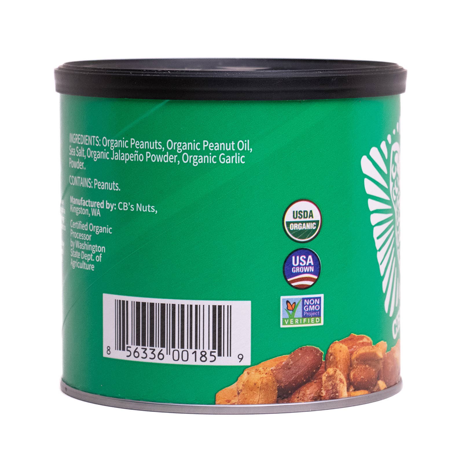 CB's Nuts - Vente Noix - Boîte de 14 oz de cacahuètes biologiques grillées à la marmite - Jalapeno2