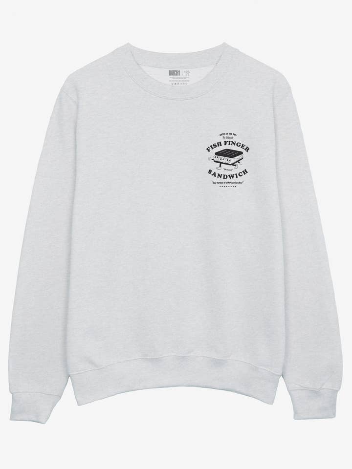 Fish Finger Sandwich Sweatshirt in Ash for wholesale by batch1