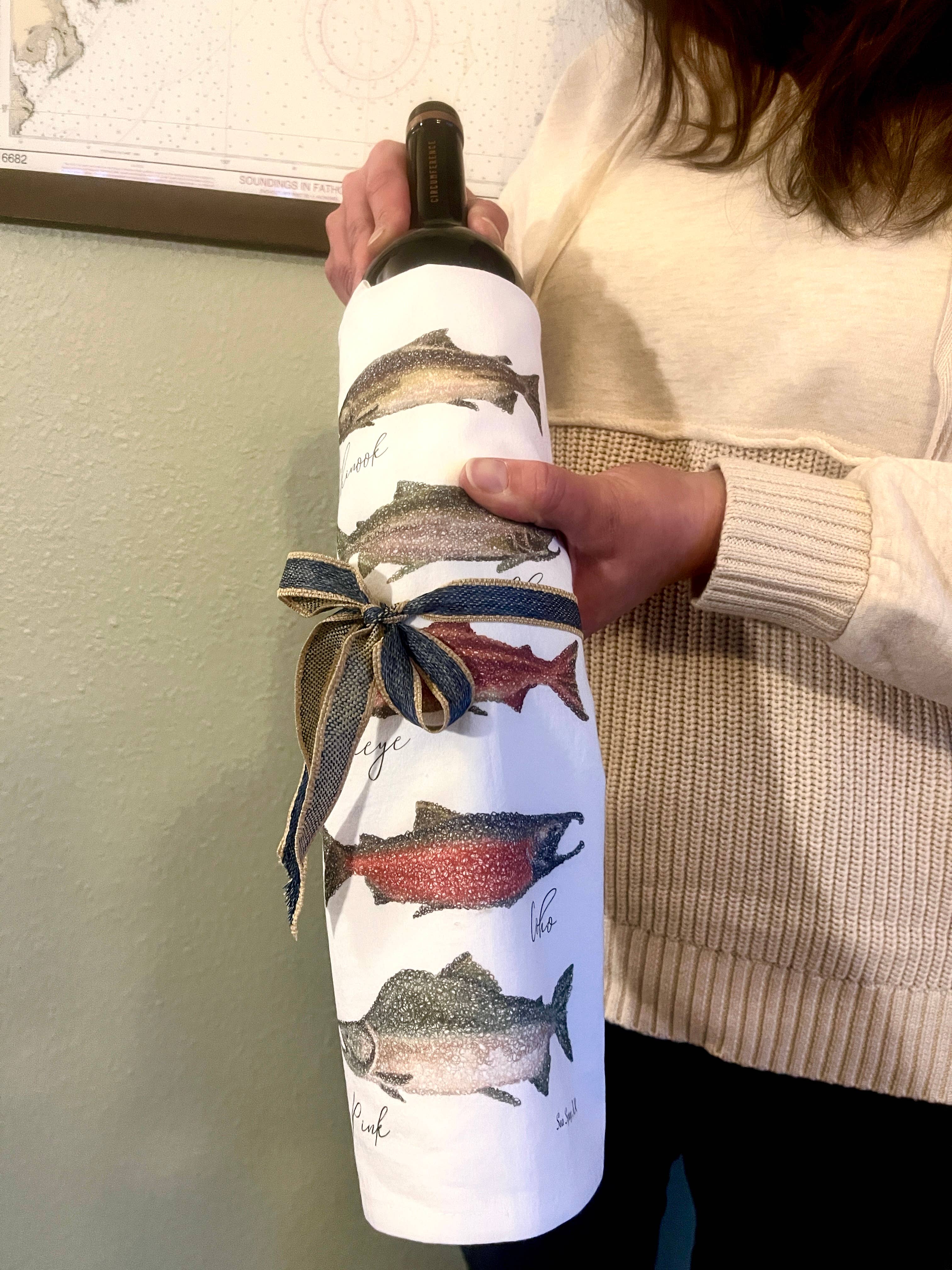 Sea Spray AK - Wholesale Tea Towel - Salmon Tea Towel, Cotton, Kitchen  4