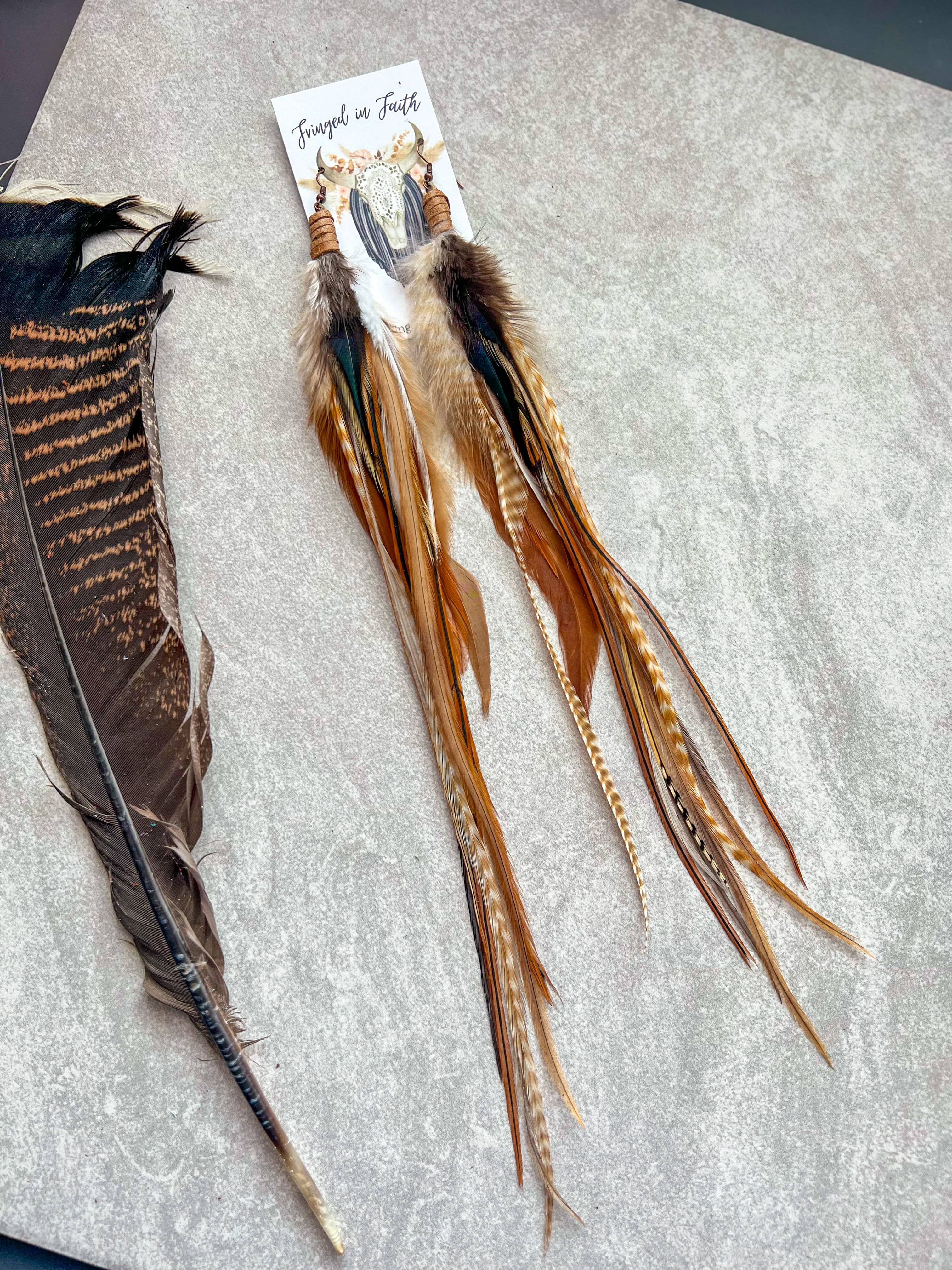 Fringed In Faith - Wholesale Tassel Earrings - Saco Feather Earrings0