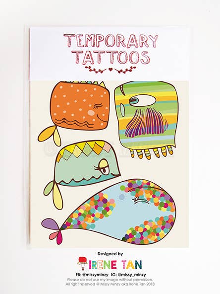 Underwater Creature Temporary Tattoos for wholesale by Missy Minzy