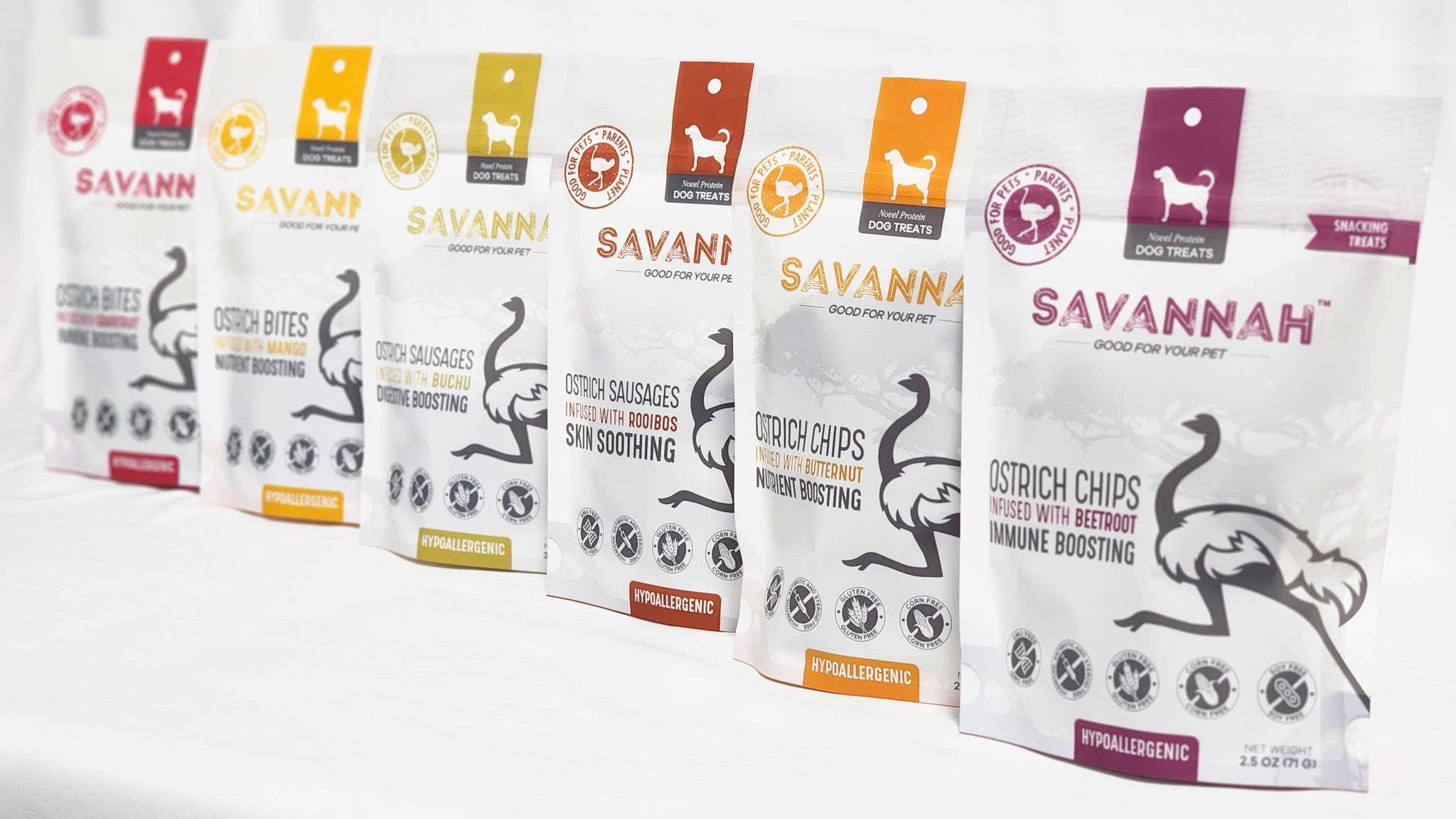 Savannah Pet Food - Vente Friandises – chien - Friandises hypoallergéniques pour chiens aux croustilles d'autruche avec noix musquée7
