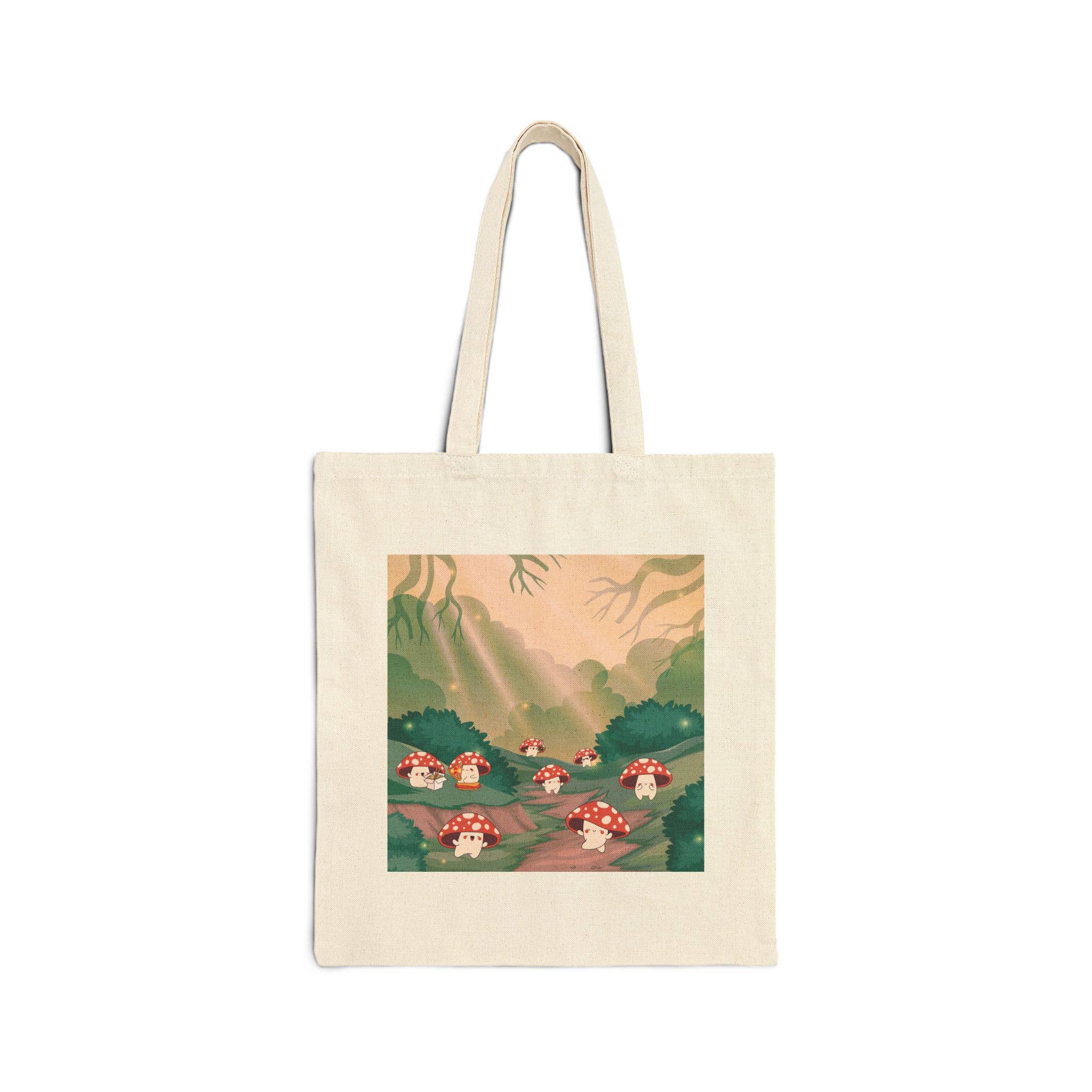 Laney's Castle - Wholesale Tote Bag - Unisex - Mushroom Party Canvas Tote Bag – Cottagecore Fall Design1