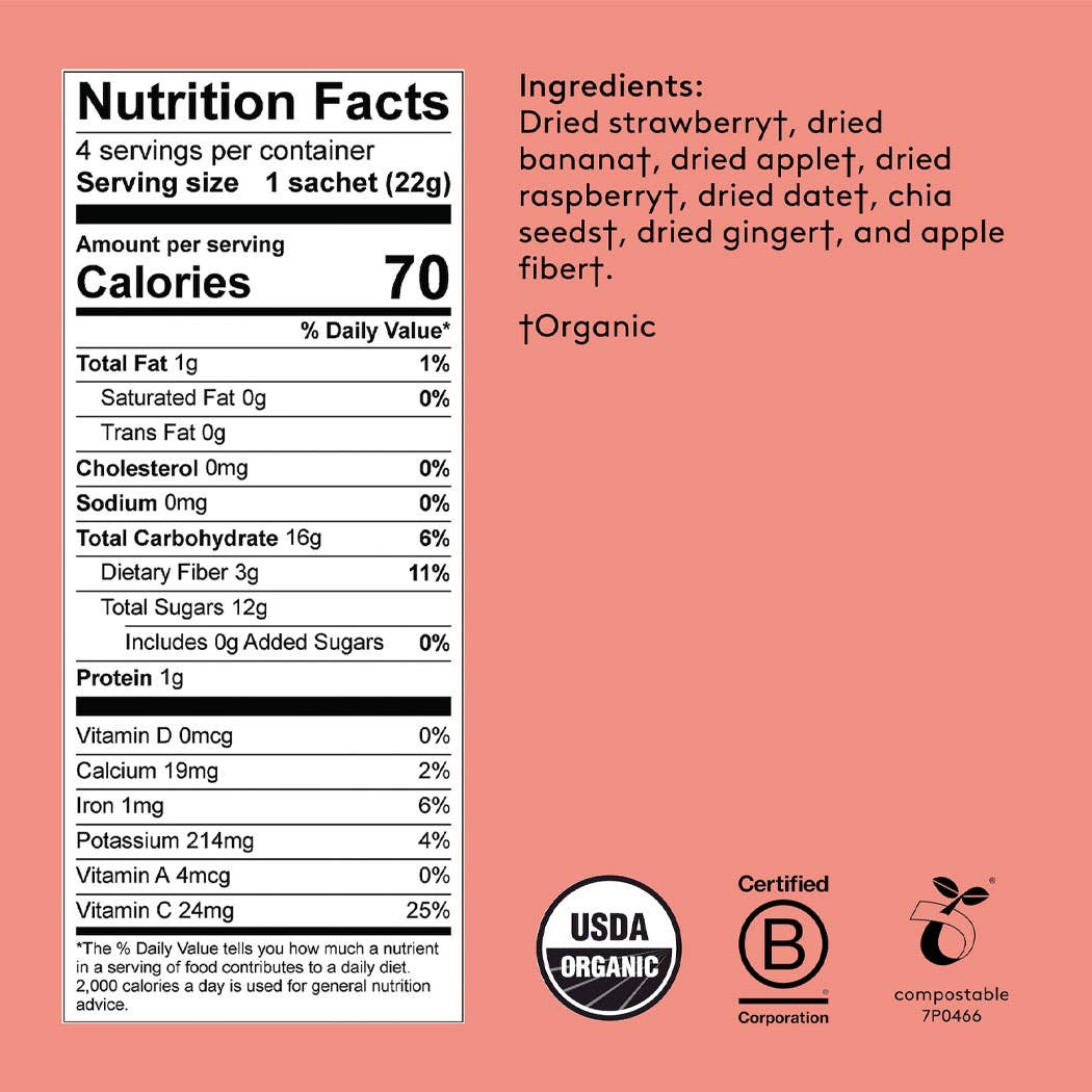 kencko - Wholesale Powdered Health Drink - Reds Organic Fruit & Veggie Smoothie Mix (4 smoothies)5