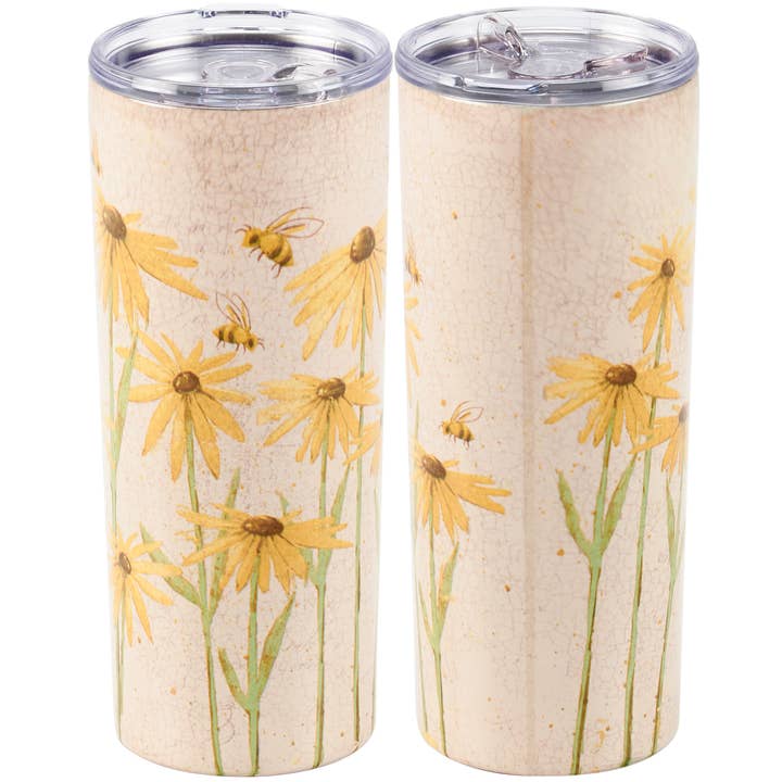 Daisies Coffee Tumbler for wholesale by Primitives by Kathy