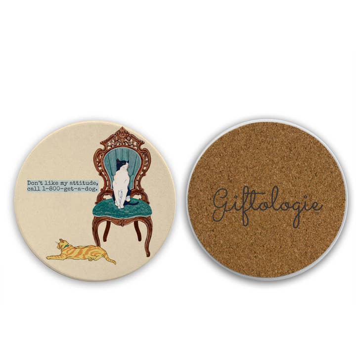 Mid-Century Modern, Cat Dog Coaster - Funny Quote for wholesale by Giftologie