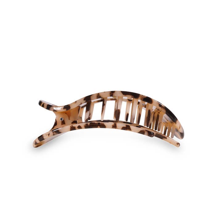 TELETIES - Wholesale Hair Clip - Women's - Round Flat Hair Clip | Medium | Blonde Tortoise