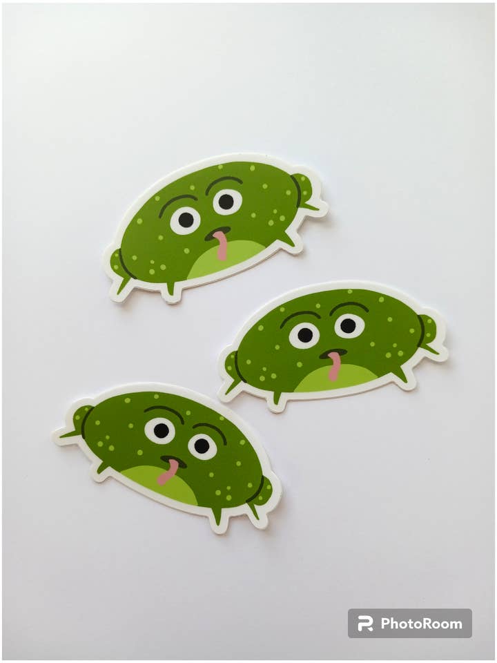 Derpy Frog Sticker for wholesale by Art by Irene
