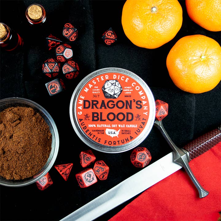 Game Master Dice - Wholesale Travel Candles - Dragon's Blood Gaming Candle