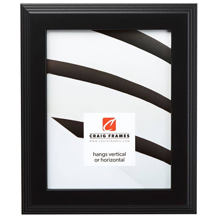 Craig Frames - Wholesale Picture Frame - 5x7 Picture Frame, Mossehaus Gallery Black, Assembled