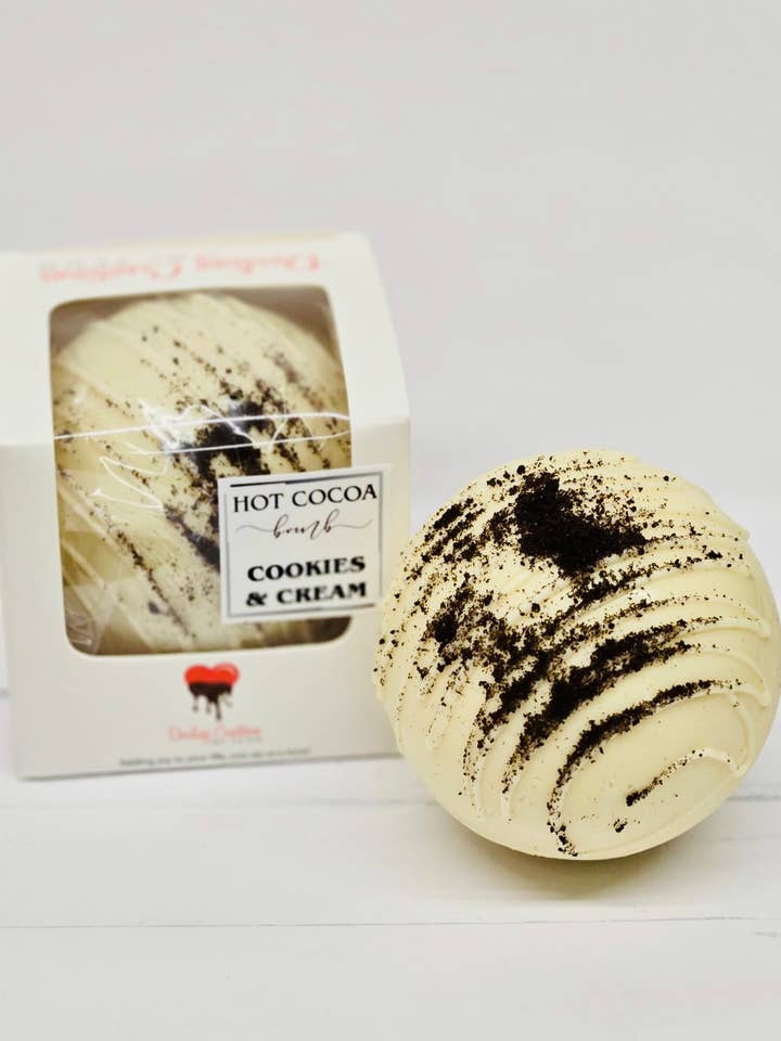 Cookies og fløde varme kakaobomber for engroshandel hos Darling Creations by Jenn
