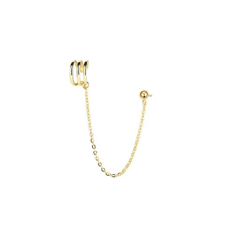 Love Local Jewelry – Brincos de punho/trespasse por atacado – ETTA ear climber com earcuff e brinco de botão0