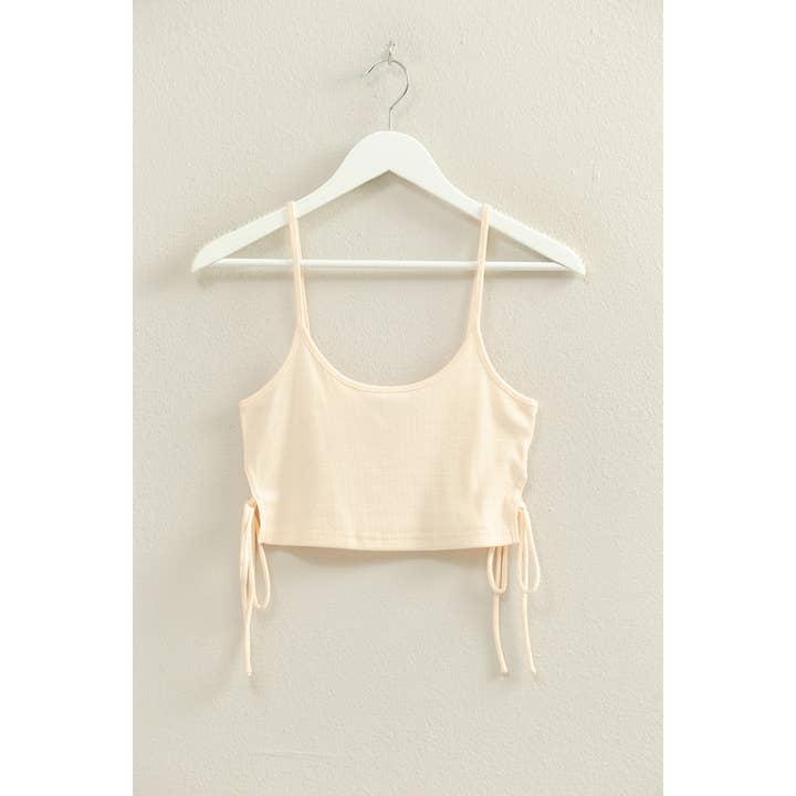 HYFVE - Wholesale Shirt - Women's - HF22A901-Ribbed Side Tie Cropped Cami Top