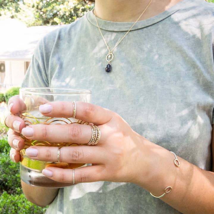 Cameron Kruse Designs - Wholesale Band/Stacked Ring - Thin Beaded Stacking Ring Set - gold-filled3