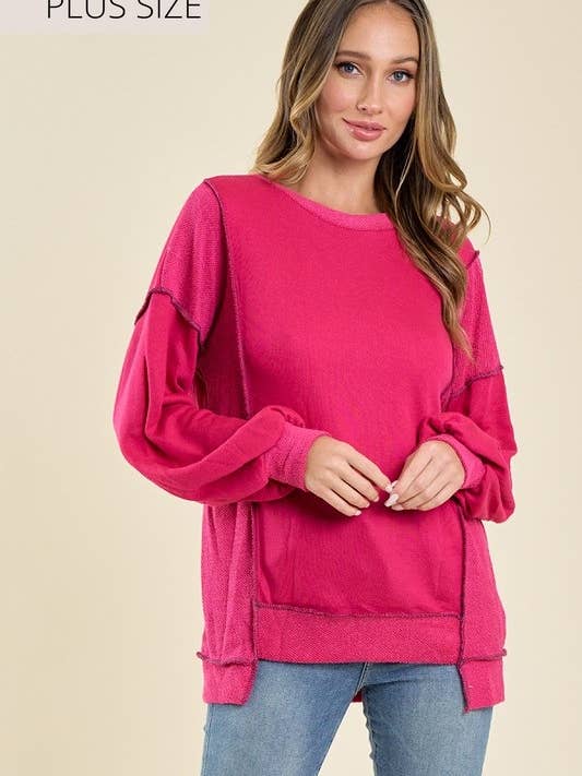 MSTT3572PL-Sweat-shirt en tissu éponge double face GRANDE TAILLE pour la vente par Moonshot Clothing