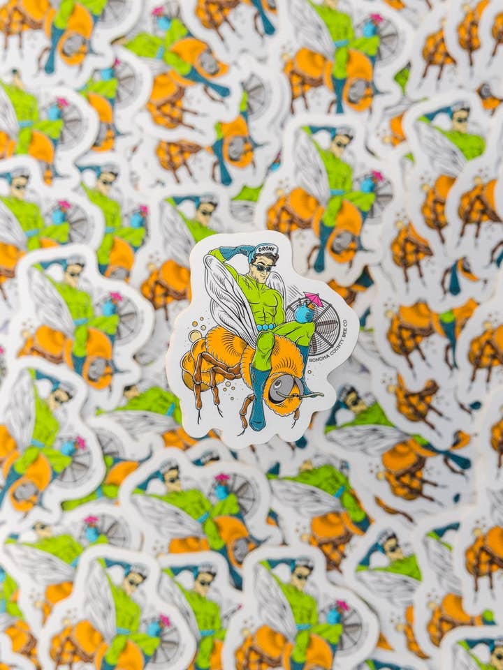 Autocollant en vinyle d'abeille bourdon pour la vente par Sonoma County Bee Company