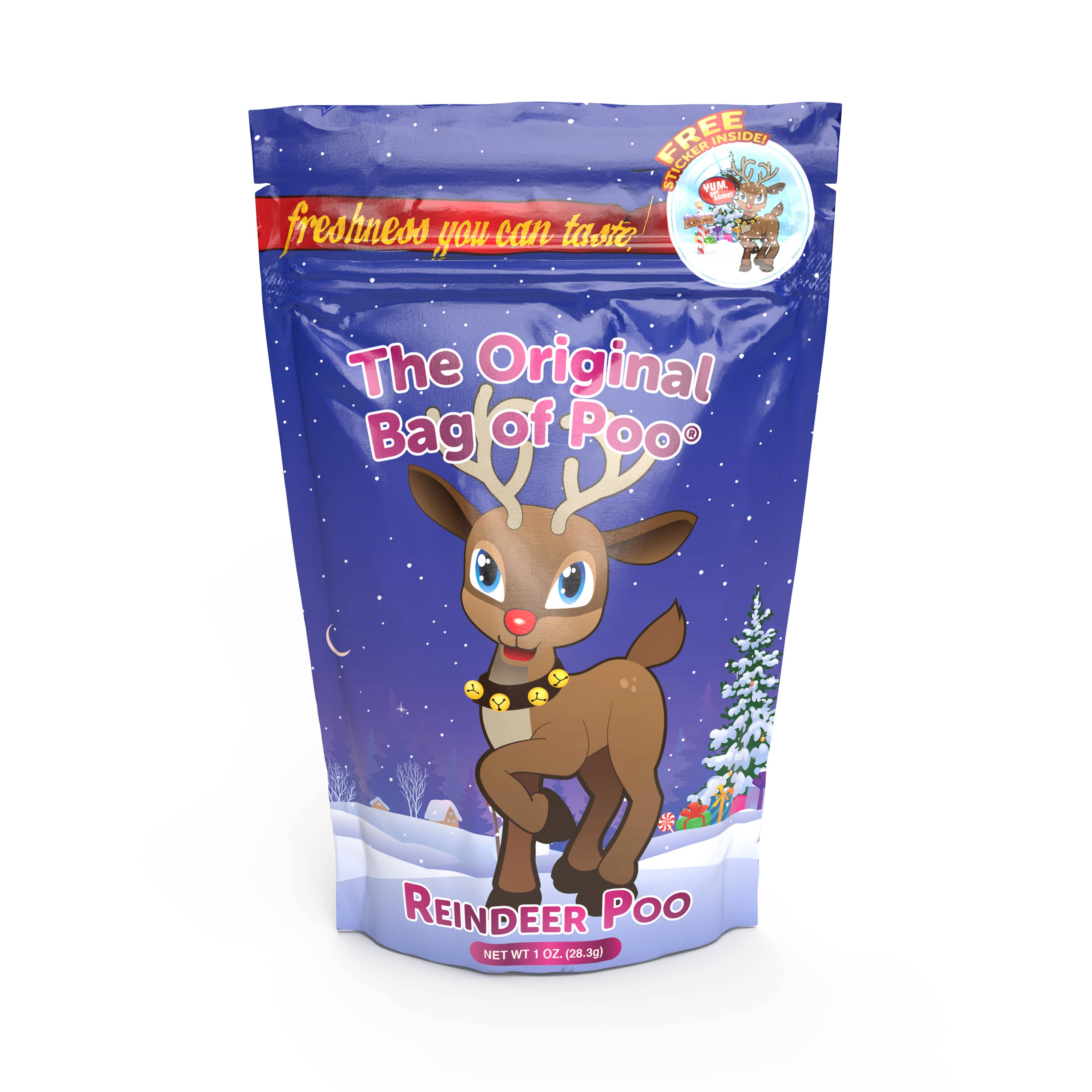 "The Original Bag of Poo"® Novelty Cotton Candy - Wholesale Cotton Candy - The Original Bag of Poo® (Reindeer Cotton Candy Poo)1