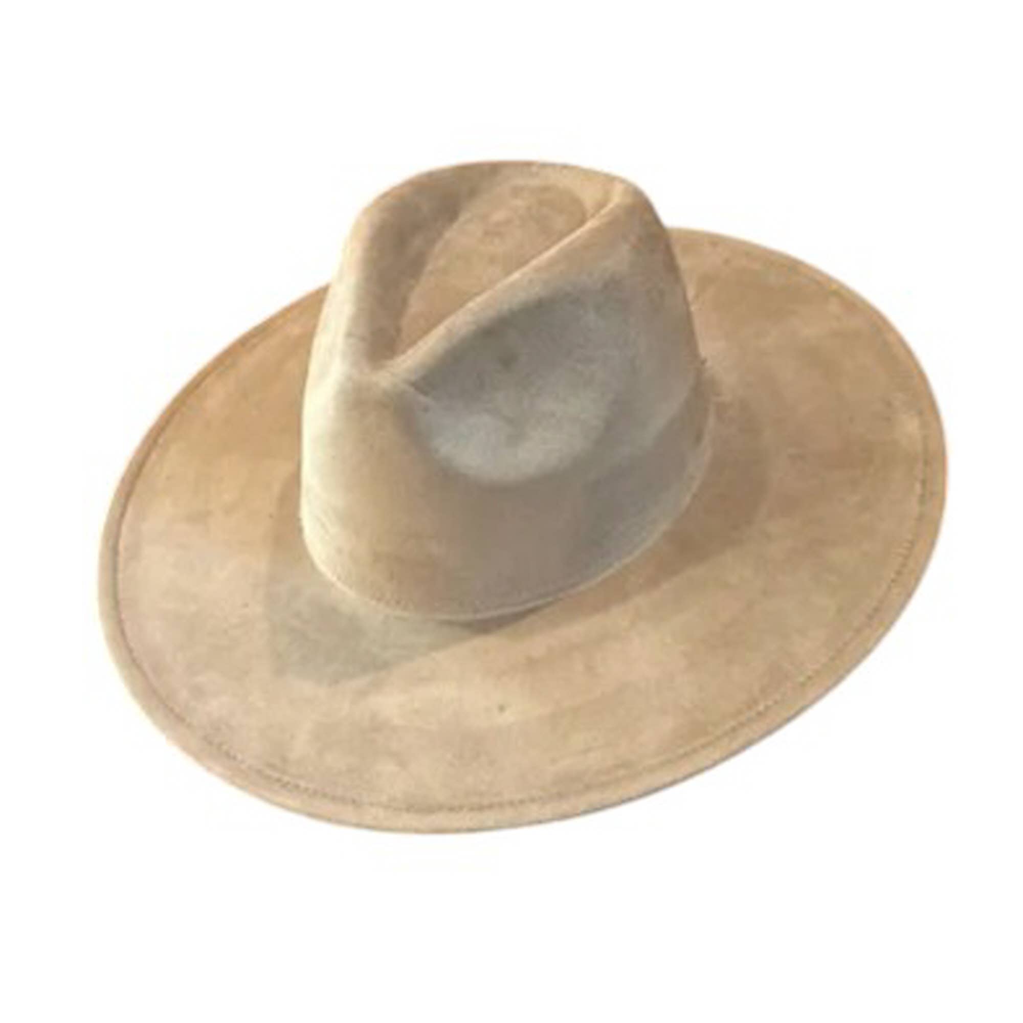 Portia Hat - Venta al por mayor Sombrero fedora - Unisex - Sombrero Panamá clásico de ante vegano con ala ancha22