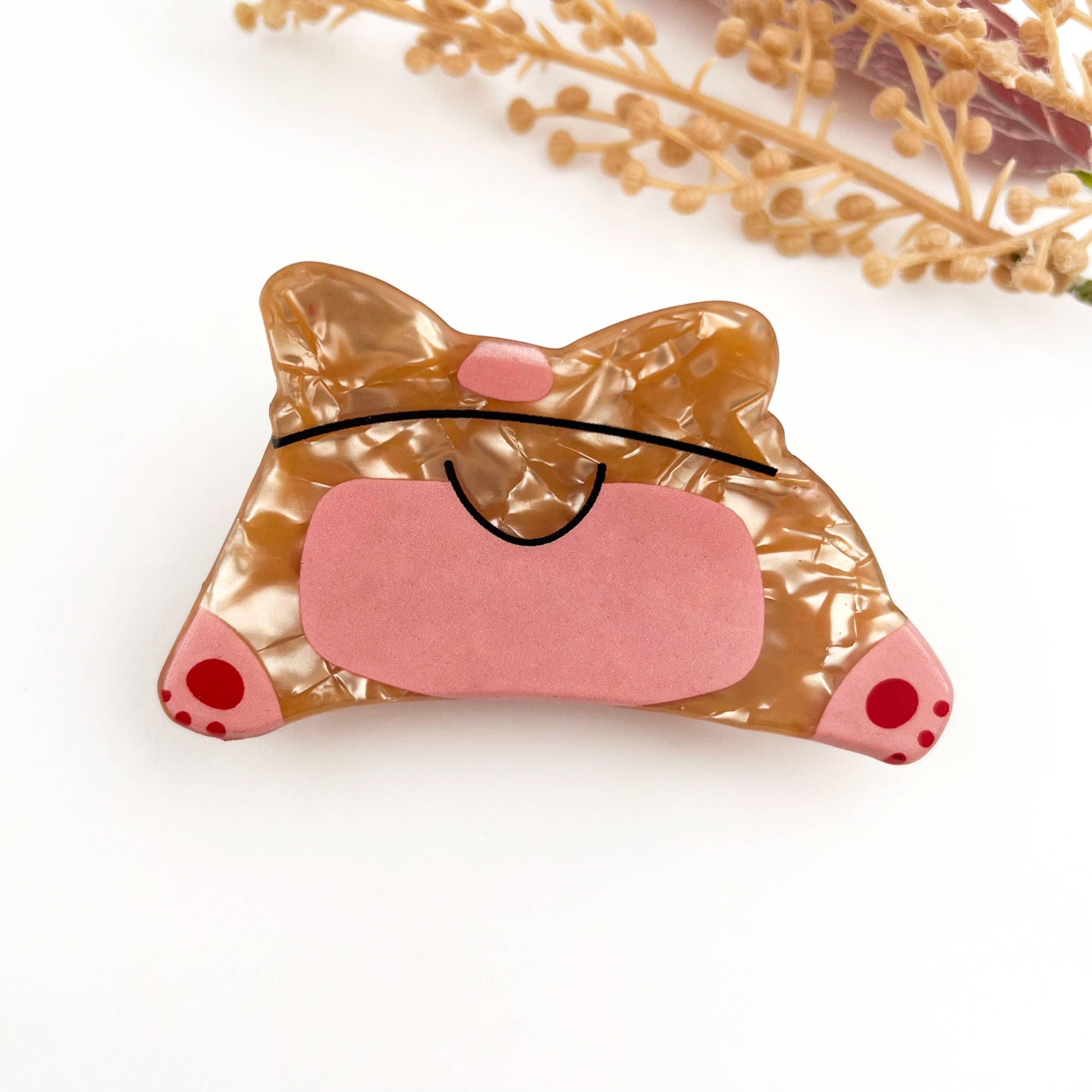 mildstyles - Wholesale Hair Clip - Women's - Cute Smiling Corgi Animal Printed Hair Claw Clip1
