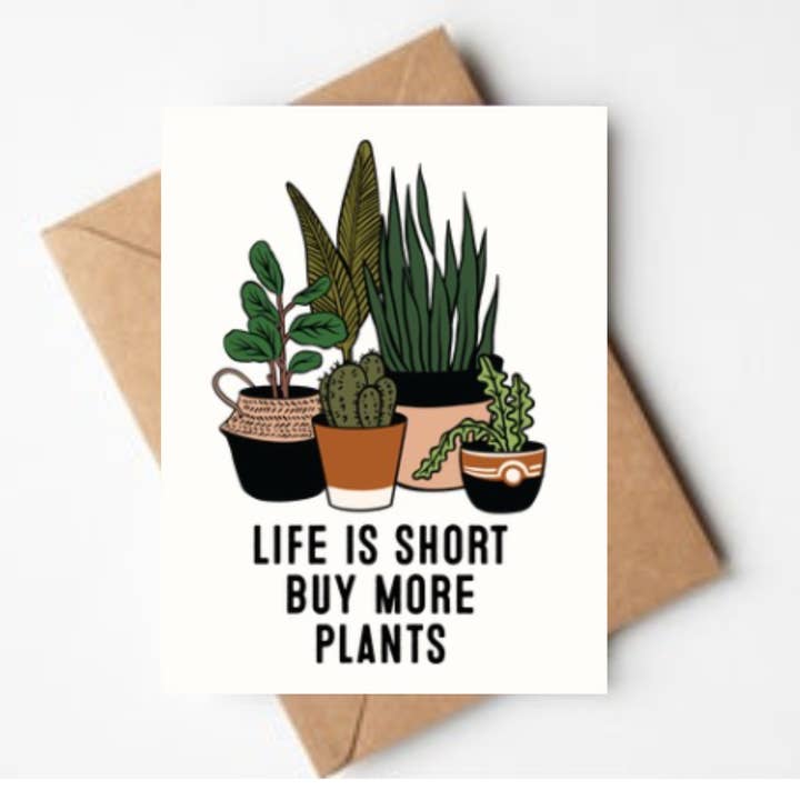 Life Is Short | Plant Card for wholesale by Stationary Bliss