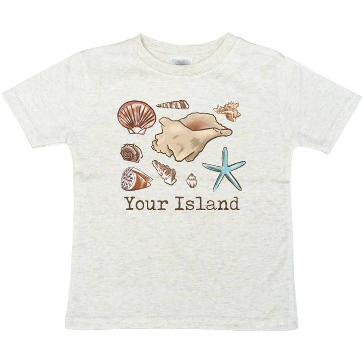 KUNDENSPEZIFISCHES Shell Beach Urlaubssouvenir T-Shirt Kinderkleidung für den Großhandel von Barefoot Baby