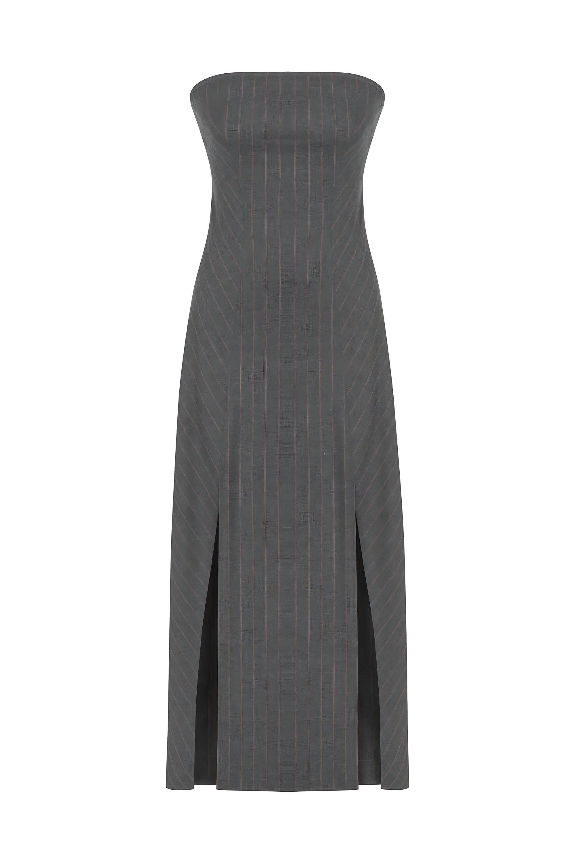 Gray Strapless Maxi Dress for wholesale on Faire3