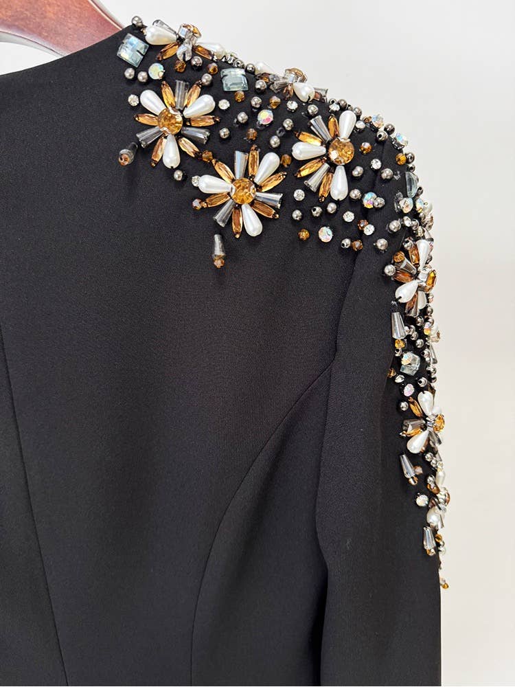 Productseeker - Wholesale Gown - Women's - 40Y Handmade Beaded Evening Dress with Front Slit and Train17