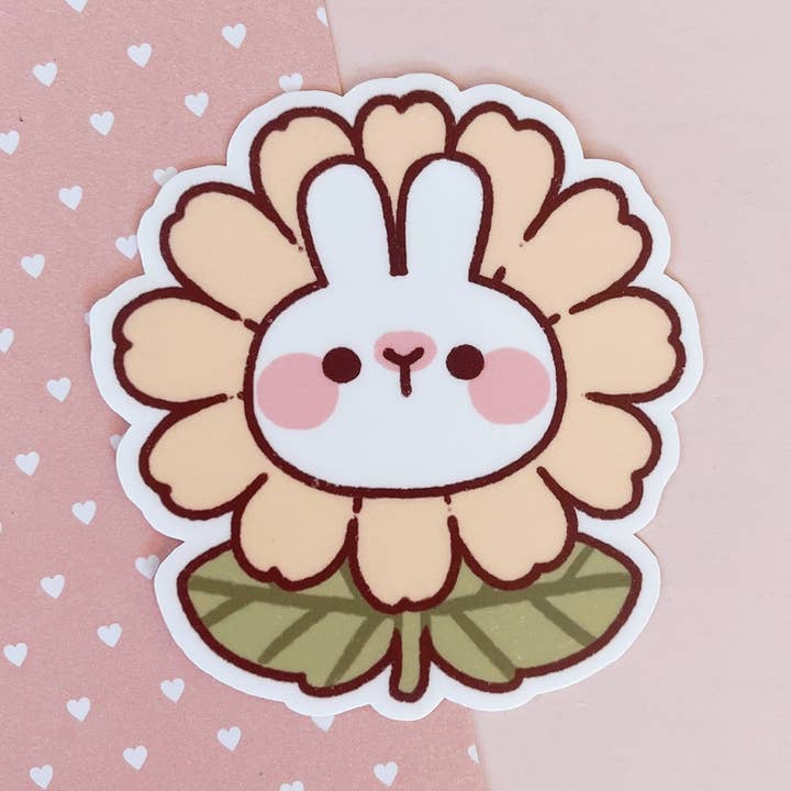 Flower Rabbit Sticker for wholesale by Cherry Rabbit