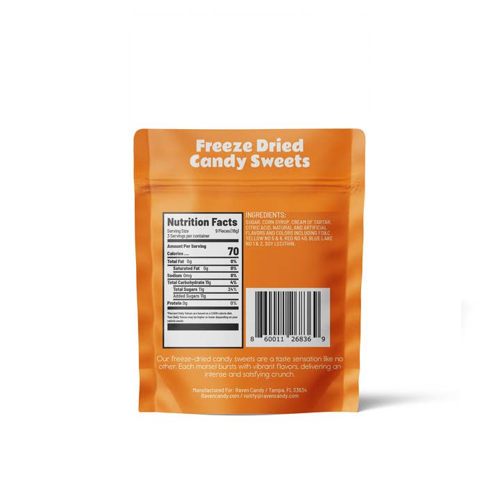 Raven Candy - Wholesale Hard Candy - Raven Candy Orange Creamsicle Puffs Freeze Dried Candy .5 oz