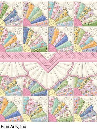 Fan Quilt Embossed, Die-cut Boxed Portfolio Note Cards NCP23 for wholesale by Carol Wilson Fine Arts Inc./For Arts Sake