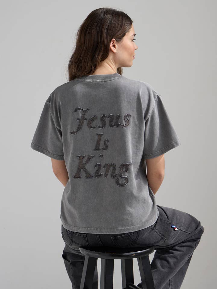 Not Sorry Jesus Is King Heavyweight Tee for wholesale by Elevated Faith