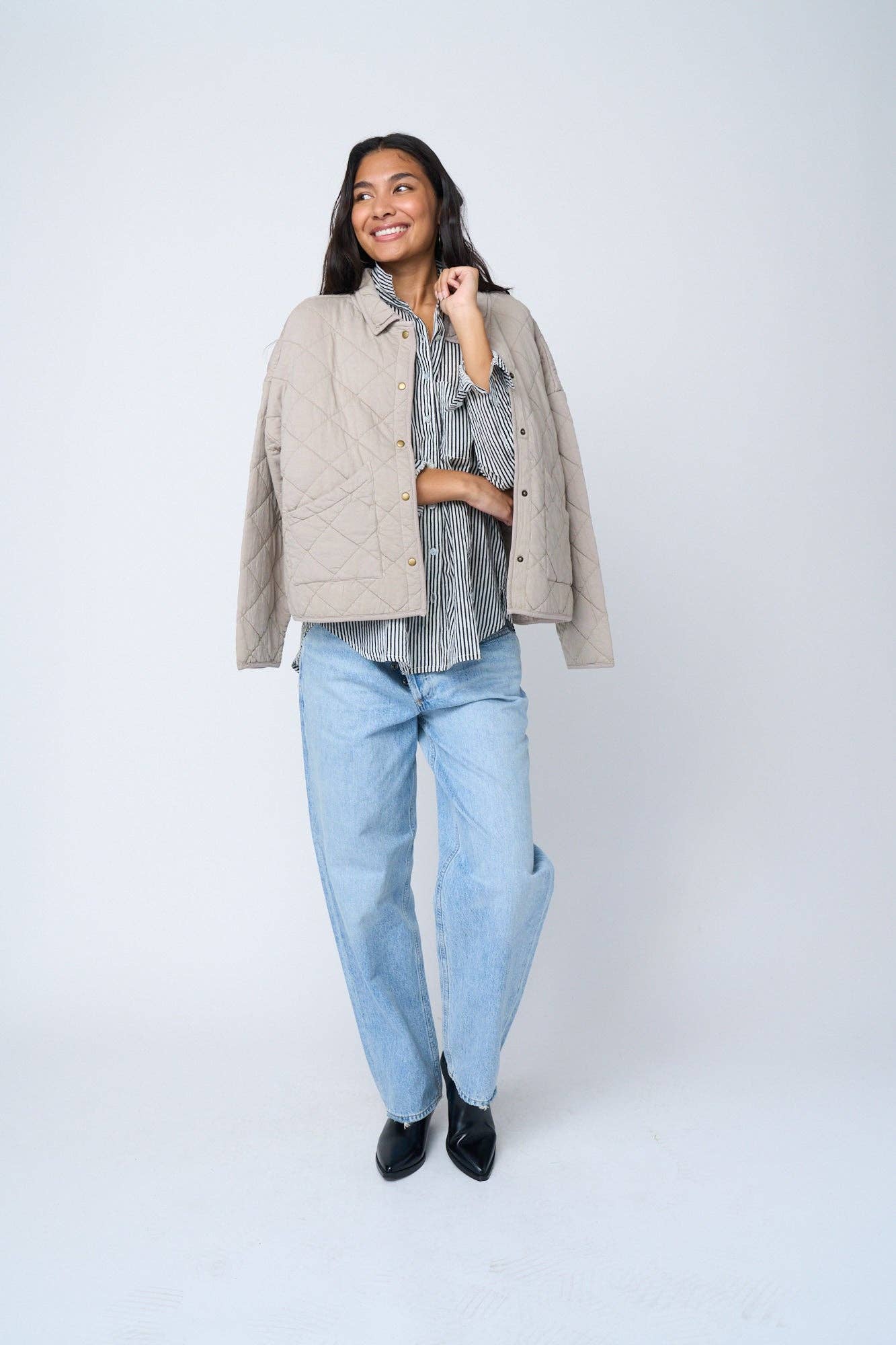 and for Good - Wholesale Jas - Dames - Gewatteerd jasje Countryside in kleur Pebble13