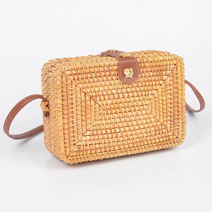 Natural Bamboo Crossbody Bag for wholesale on Faire
