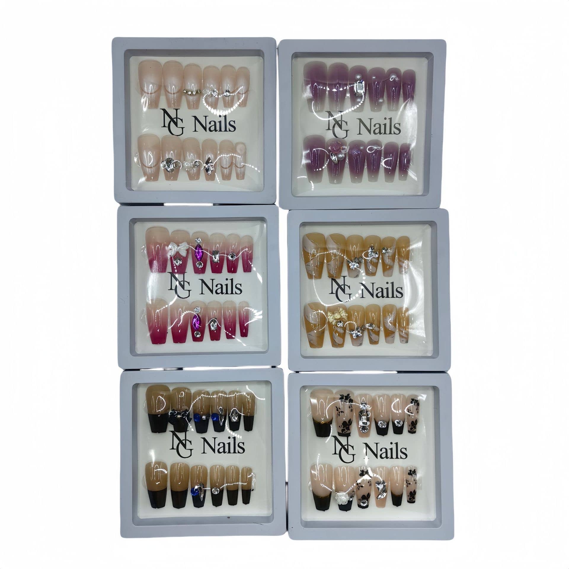 Ladylande - Wholesale Press-on/fake nails - 12 pack set of Wearable nail tips nail stickers high-end 2