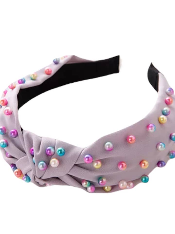Bandeau lilas avec perles irisées, paquet de 3 pour la vente par The Sandy Pearls