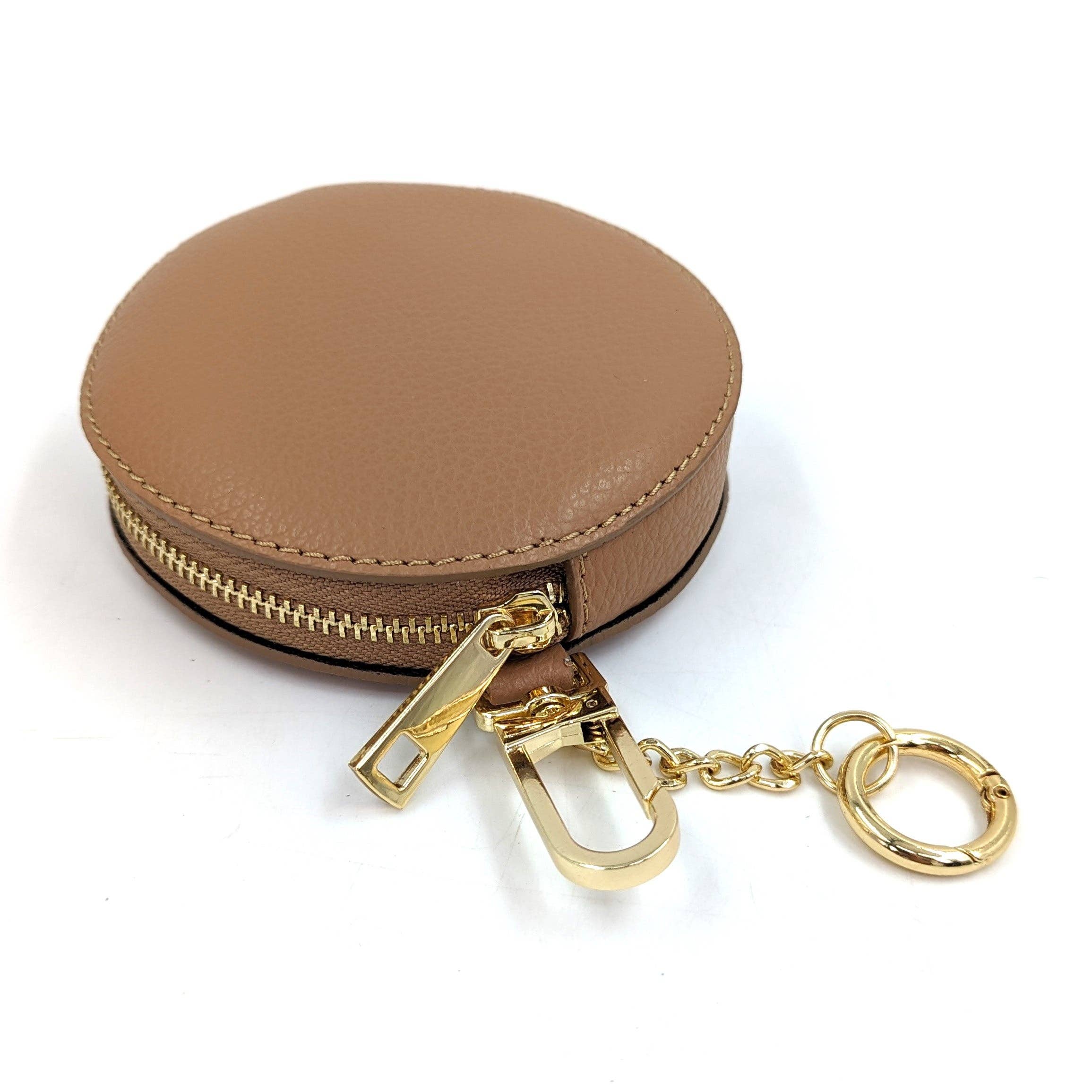 Tempest Designs – wholesale Coin purse – Women’s – Circular leather coin purses with chain link and lobster claw2