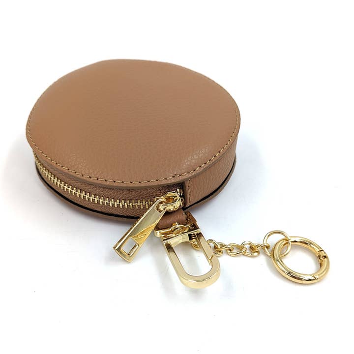 Tempest Designs – wholesale Coin purse – Women’s – Circular leather coin purses with chain link and lobster claw2