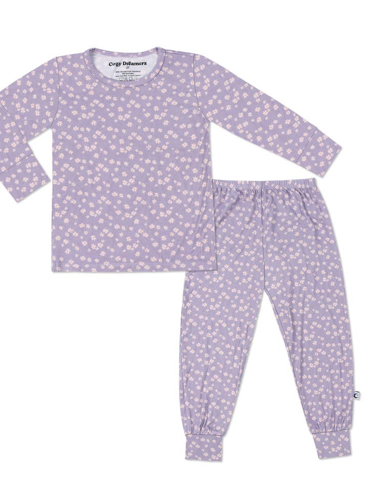 Cozy Dreamerz - Wholesale Sleepwear Set - Kids - Lilac Posies - 2 Piece Cozy Set