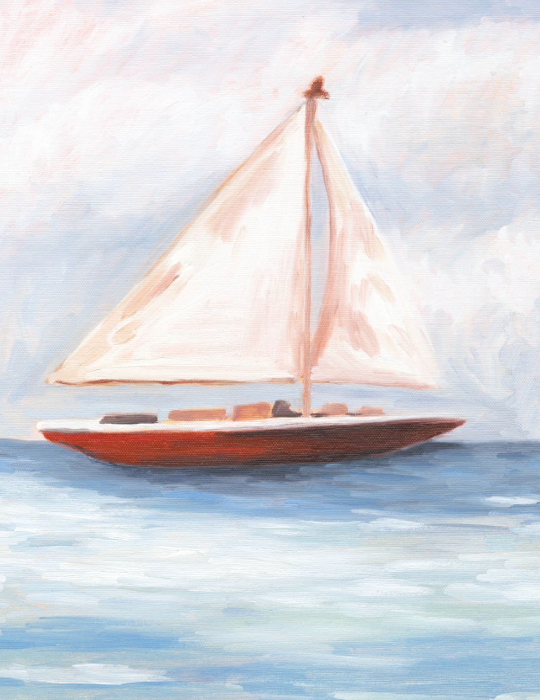 Jessica Frasz Studio - Wholesale Everyday Greeting Card - Coastal Sailboat ocean greeting Card1