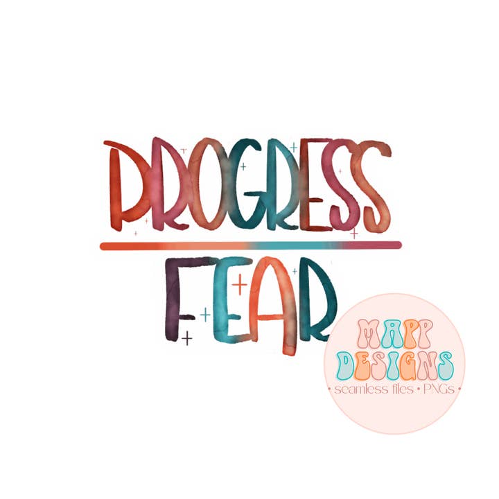 Progress Over Fear Vinyl Sticker for wholesale by Mapp Designs Stationery