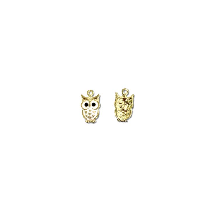 The Charm Bar Company - Wholesale Individuele bedel/hanger - * Gouden bedeltje met Ole Owl2