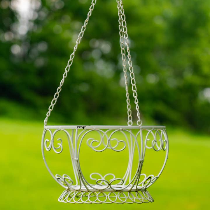 Zaer Ltd. International - Wholesale Hanging Planter - Hanging Iron Basket Planter "Paris 1968" - 3 Colors2